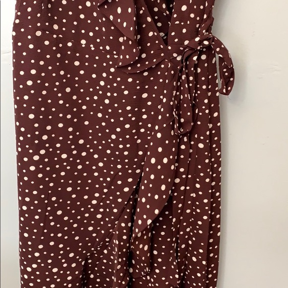 Max Studio boho high low ruffle wrap polka dot dress S - Picture 5 of 15